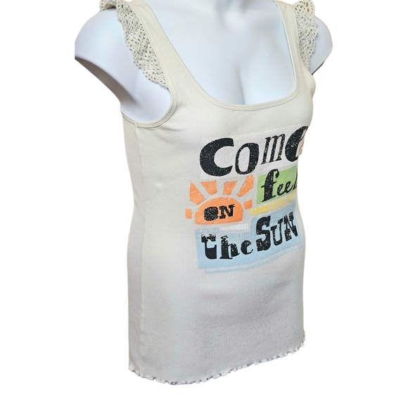 OP CREAM COLORED Ruffle Logo Tank Top Size XL - Picture 7 of 16